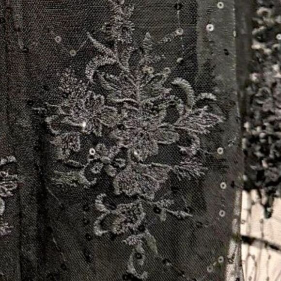 R & M Richards Plus Size Embroidered-Capelet Black Gown, NWT! Size 20W - Picture 9 of 14